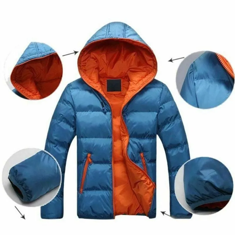 

New Fashion Jacket Dual Color Long Sleeve Men Jacket Cotton Casual Winter Thicken Warm Men Coats Comfortable Male Outwear