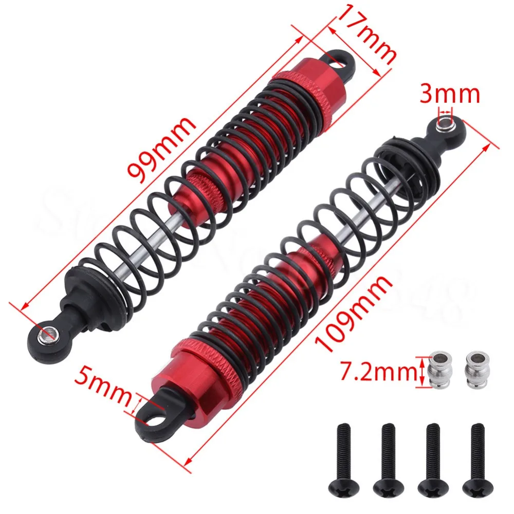 2PCS Oil Filled Alum Rear Front Shock Absorber Assembled For RC 1:10 Himoto E10XB E10XBL Tanto Off Road Buggy Accessories 33006 | Игрушки и