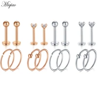 miqiao 8pcsset surgical steel screw nose nails nose ring stud piercing body jewelry for women gift