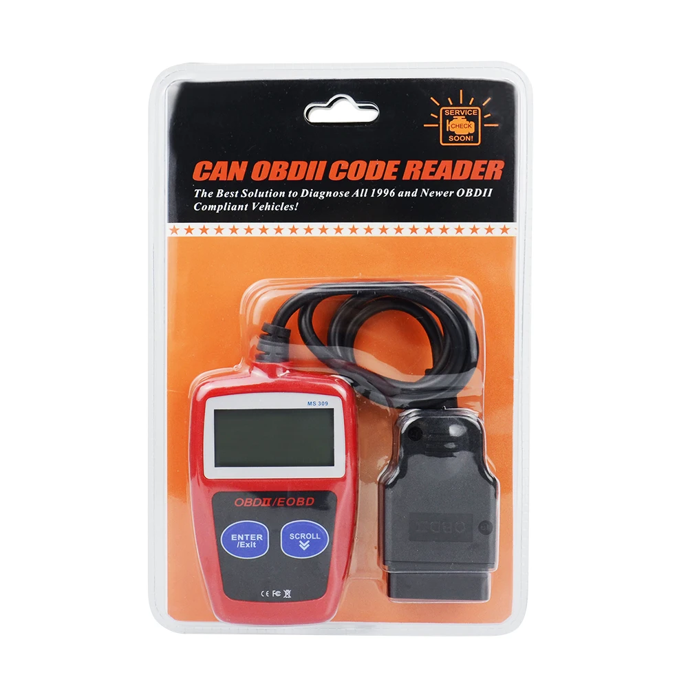 MS309 OBD2 сканер многоязычный Автомобильный двигателя диагностический инструмент