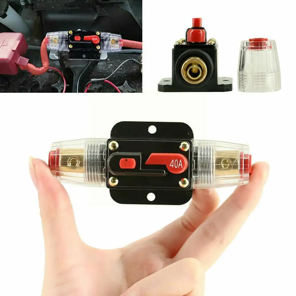

Auto Audio Circuit Breaker 12V-24V DC Reset Fuseholder IP67 The Fuseholder Style AGU Replaces Waterproof E5F8