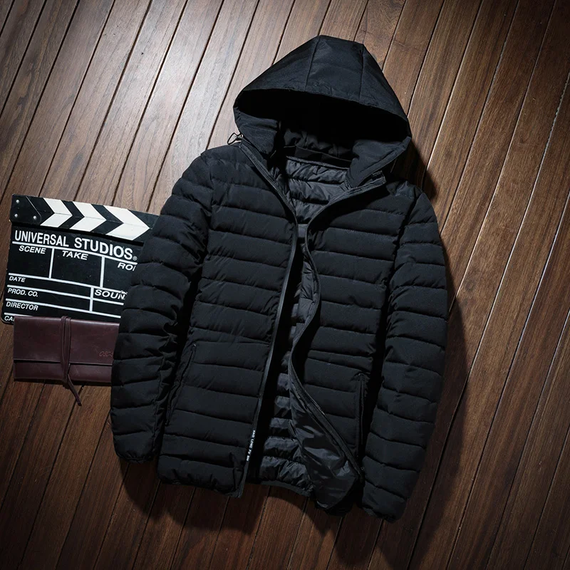 9XL черная хлопковая куртка для мужчин зима осень мужская повседневная классическая теплая Толстая однотонная парка на молнии ветровка пальто мешковатое