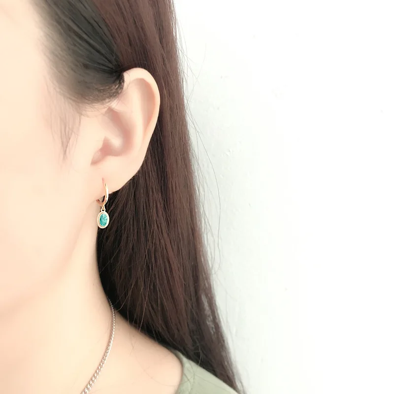 

OUFEI 925 Sterling Silver Drop Earrings For Women Starry Sky Green Earring Unique Exquisite Charm Earrings Valentine's Gift