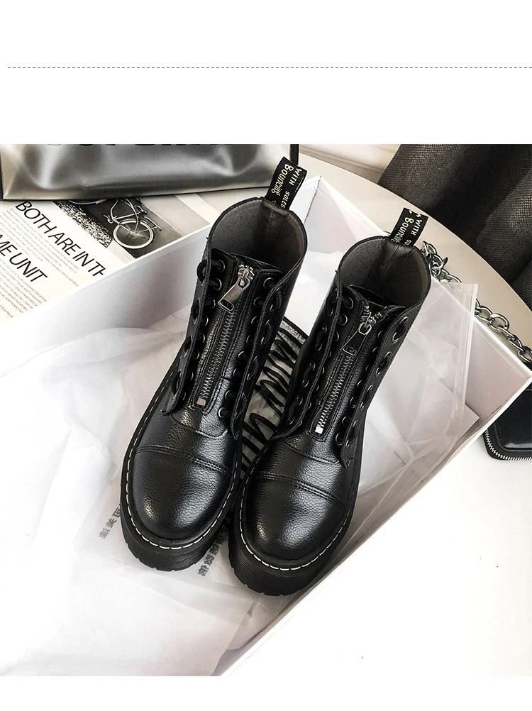 Женская Осенняя обувь; botas mujer; женские Ботинки martin из искусственной кожи; модные брендовые женские мягкие ботильоны с перекрестной шнуровкой; Цвет Черный