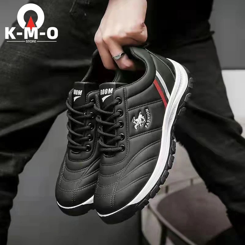 

Men's Casual PU Leather Shoes Comfortable Soft Sole Non-Slip Wear-Resistant Lace-Up Sports Shoes Travel Shoes Outdoor Hiking