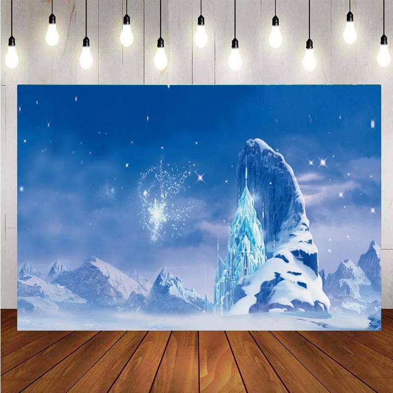 

Snow Queen Photography Backdrop Castle Ice White World Fairytale Princess Birthday Party Photo Background Banner Decoration
