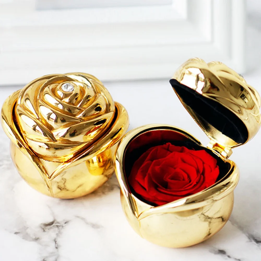 

2022 Ladies Immortal Rose Flower Forever Eternal Rose With Jewelry Box Ladies Jewelry Gift for Valentine's Day Mother's Day