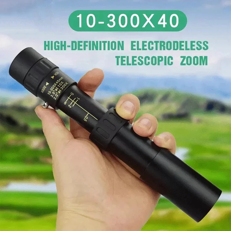 Профессиональный монокулярный телескоп 10-300x40 HD мощный портативный бинокль зум