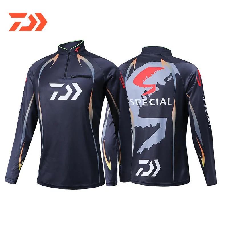 

2021 Daiwa Shirt Outdoor Sports Fishing Clothing Men Fishing Shirts Long Sleeve Breathable Quick Drying Hooded Fishing Clothes