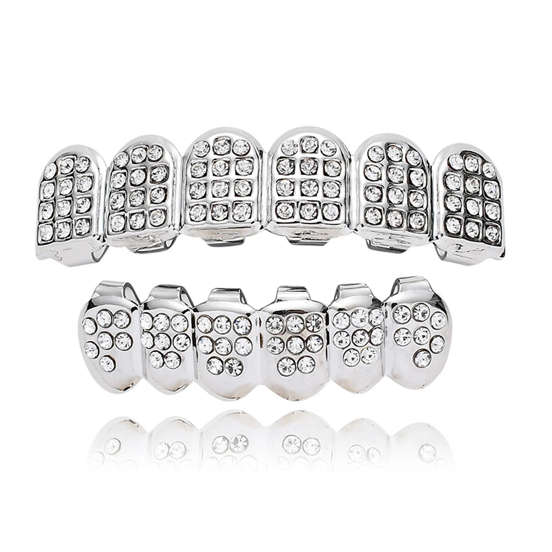 

Grills Tooth Cap With Crystal Teeth Cover Rapper Teeth Decor Teeth Caps Rock Cosplay Jewelry Teeth Case