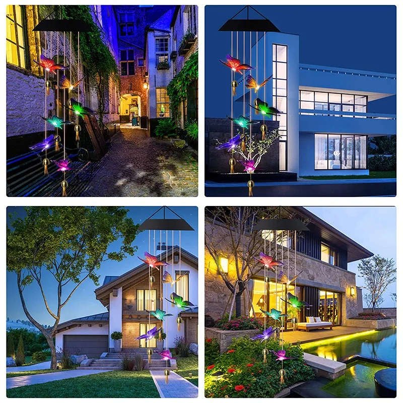 

Led Solar Bell Wind Chime,Color Changing Solar Wind Chime,Outdoor Waterproof Wind Bell Light for Home Garden Decoration