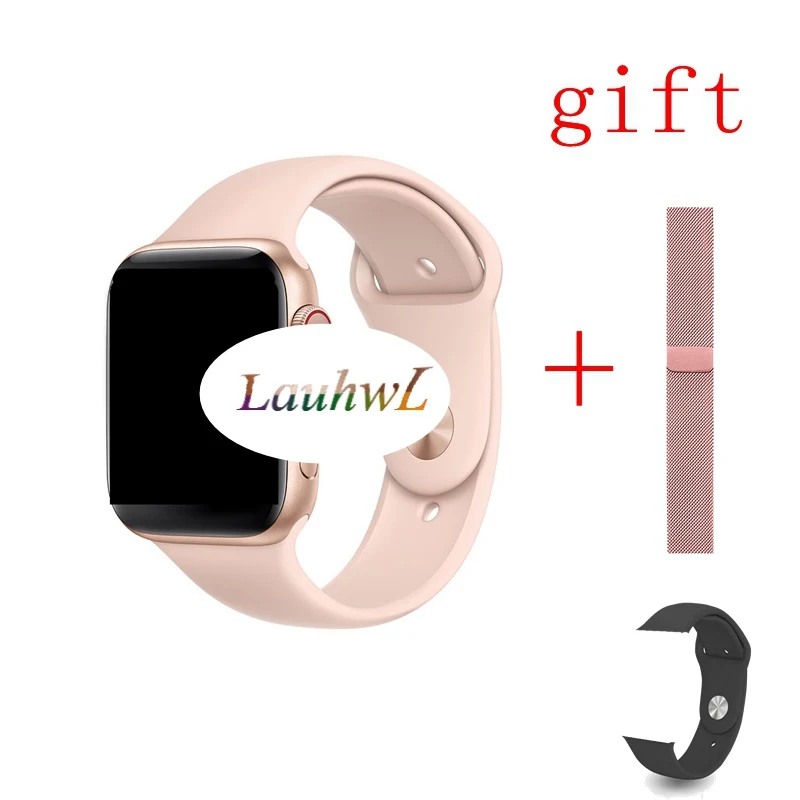 rose a two strap Bluetooth Вызов Смарт Браслет для проверки сердечного ритма 9 1:1 SmartWatch 44 мм с gps ДЛЯ Apple iOS Android сердечного ритма ЭКГ-шагомер IWO 8 iwo 8 plus - Цвет: rose a two strap