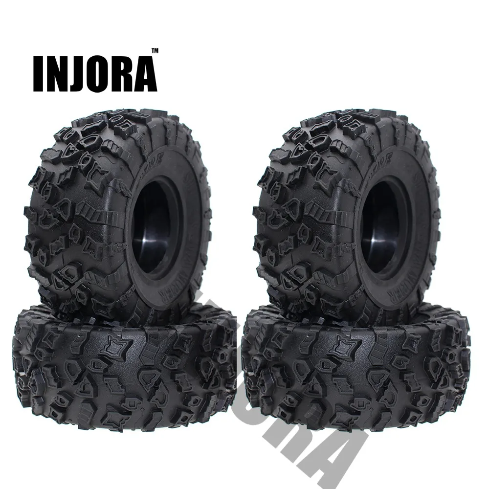 Резиновые шины INJORA 4 шт. 2 дюйма колесные для 1/10 RC Rock Crawler SCX10 RR10 Wraith YETI 90026 90020 90031 90045