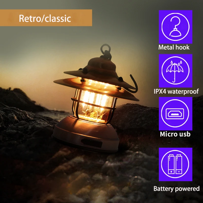 

Stand Lamp Retro Classic Design Outdoor Camping Lamp Tent Chandelier Camping Chandelier Camping Lights Equipment