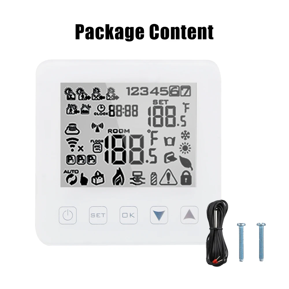 Умная Wi Fi терморегулятор сенсорный Экран термостат для электрического отопления
