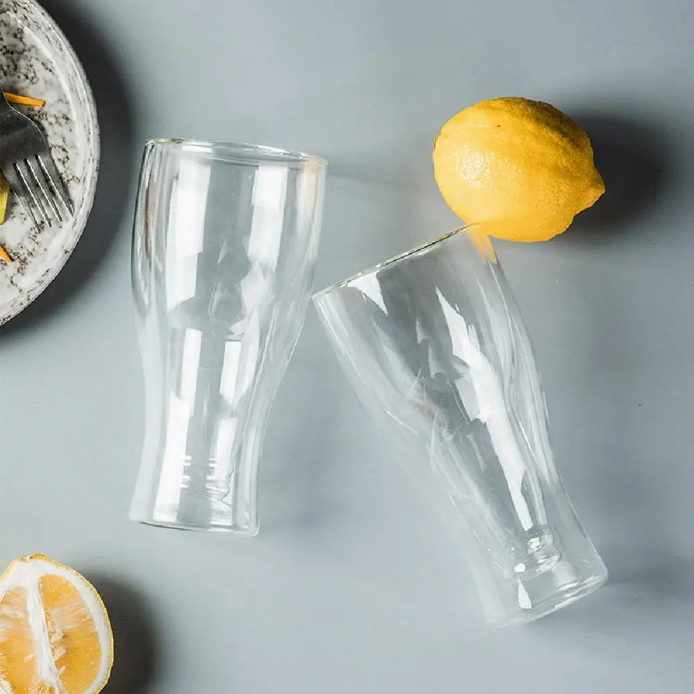 

Пивная кружка емкостью 250 мл, двухслойная акриловая пищевая прозрачная пластиковая кружка с защитой от падения для соки, кружка для пива