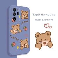 happy bear lens protection case for samsung galaxy a72 a52 a42 a32 a22 a21s a02s a12 a02 a71 a51 a41 a31 soft liquid phone cover