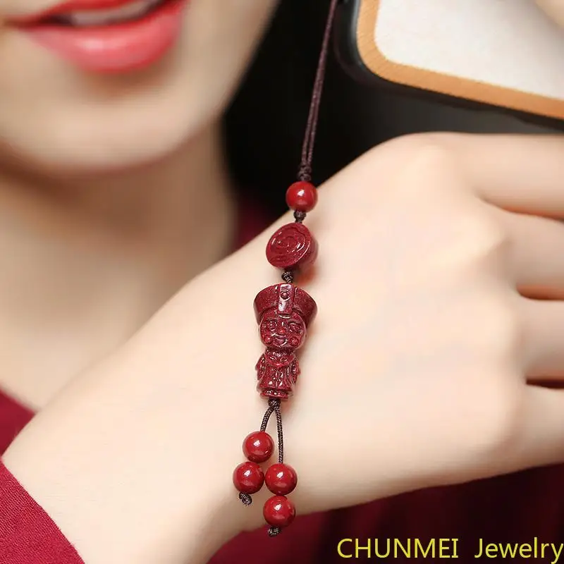 

Natural Crystal Jewelry Cinnabar Purple Sands Mobile Phone Pendant Bag Hanging Accessories Original Pendant