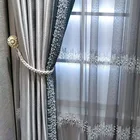 Современные роскошные серебристо-серые светонепроницаемые шторы с бусинами и кружевом, шторы высокого качества на заказ для гостиной, спальни, занавески, жалюзи
