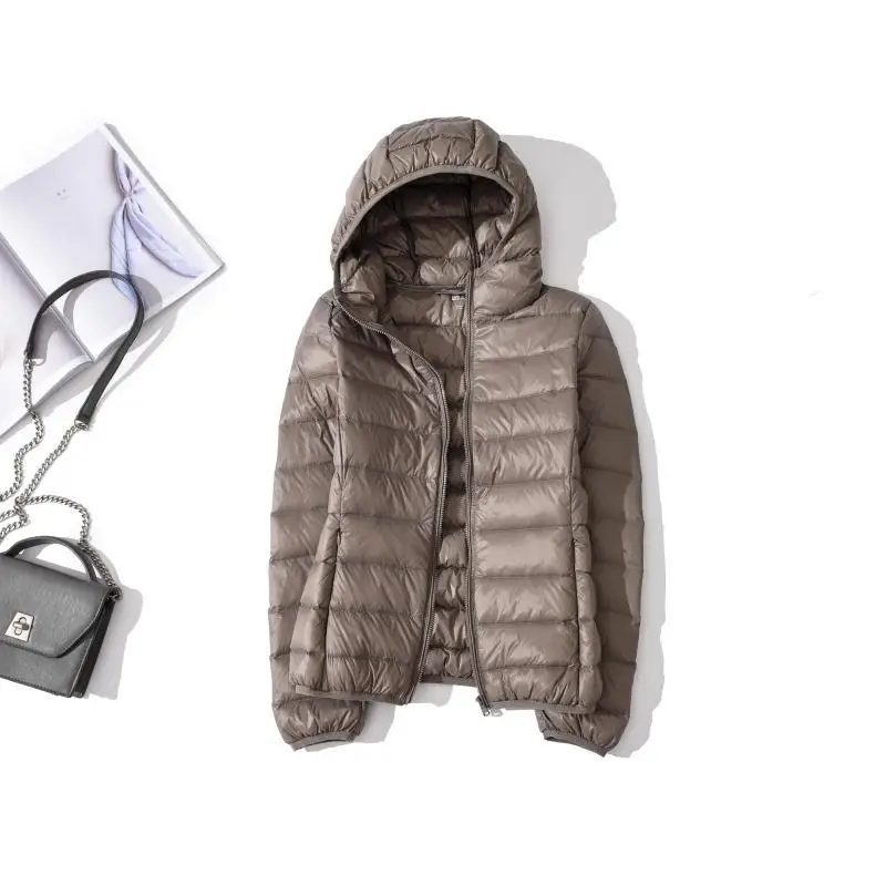 Женские пуховики большие размеры легкие женская зимняя одежда с капюшоном