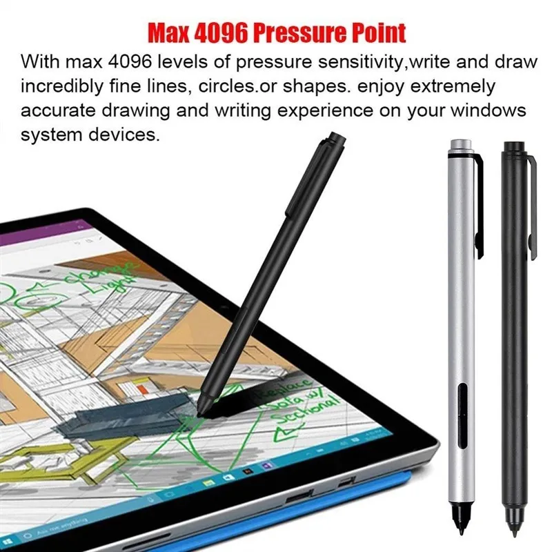 Для Microsoft Surface Pro 4 / 3 высокая точность рисования или с наконечниками Серебряная