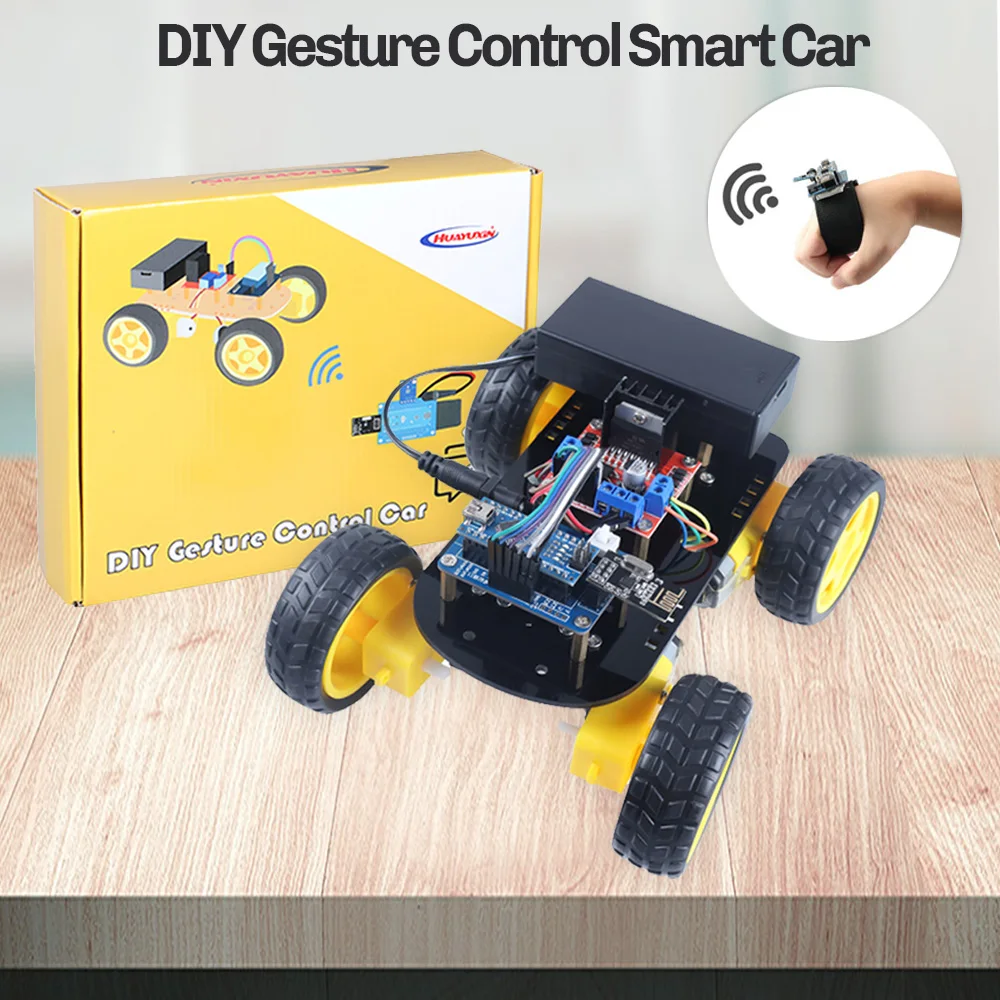 

2021 New 4WD Smar Robot Car Kit Gesture Control for Arduino Nano DIY Robot Education Programming toy Kit with Tutorial
