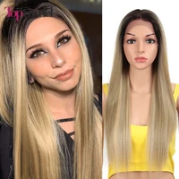topmodel synthetic lace front wig 4x4 lace wig long straight wig ombre blonde wig lace wigs for black women cosplay wig