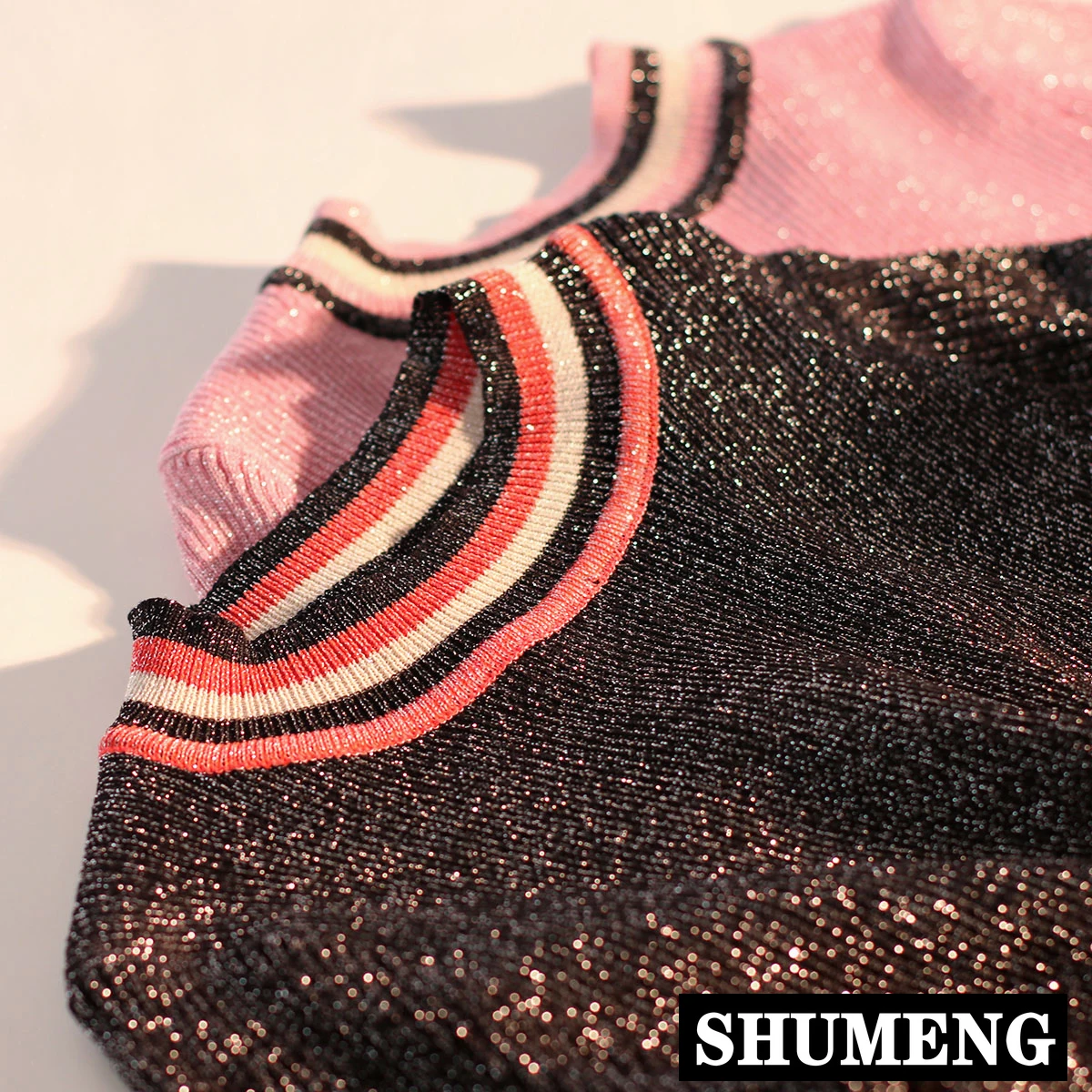 Вязаная футболка Женская Новинка весна осень Яркий шелковый тонкий свитер