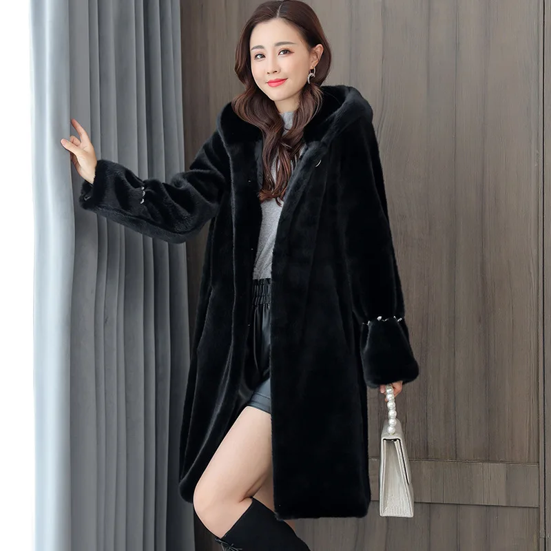 

Autumnand Winter Women's Clothing Imitated Mink Wool Coat nv dong zhuang Middle-Aged Mother Dress Fur Fashion Slimming Overcoat