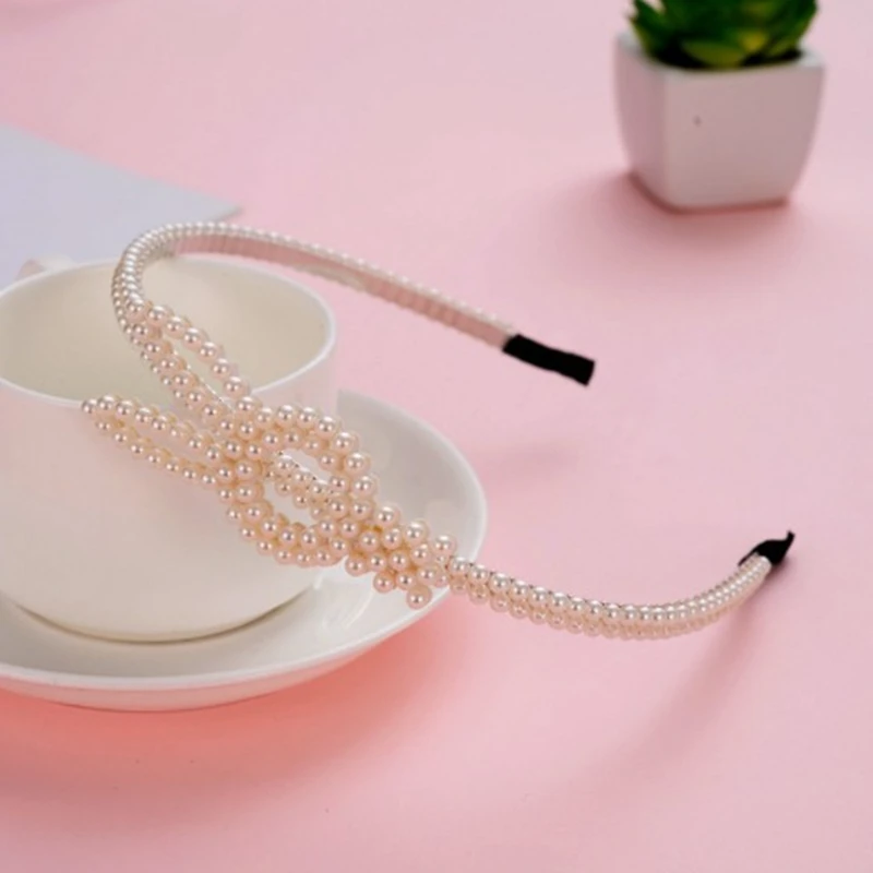 Трендовая Роскошная повязка на голову с искусственным жемчугом для женщин