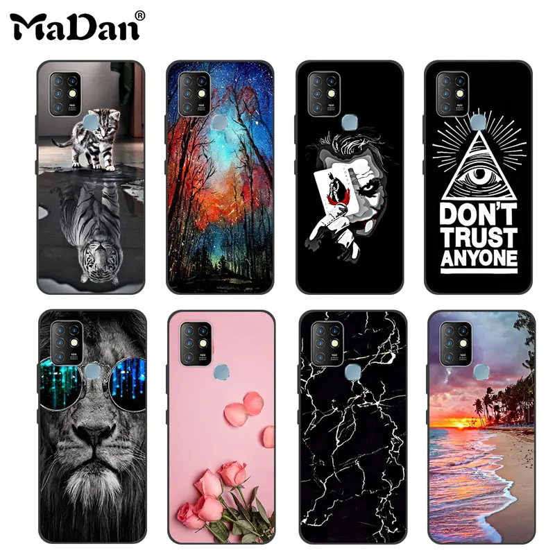 black silicone cover for infinix hot 10 case soft phone cases coque cartoon protective back free global shipping