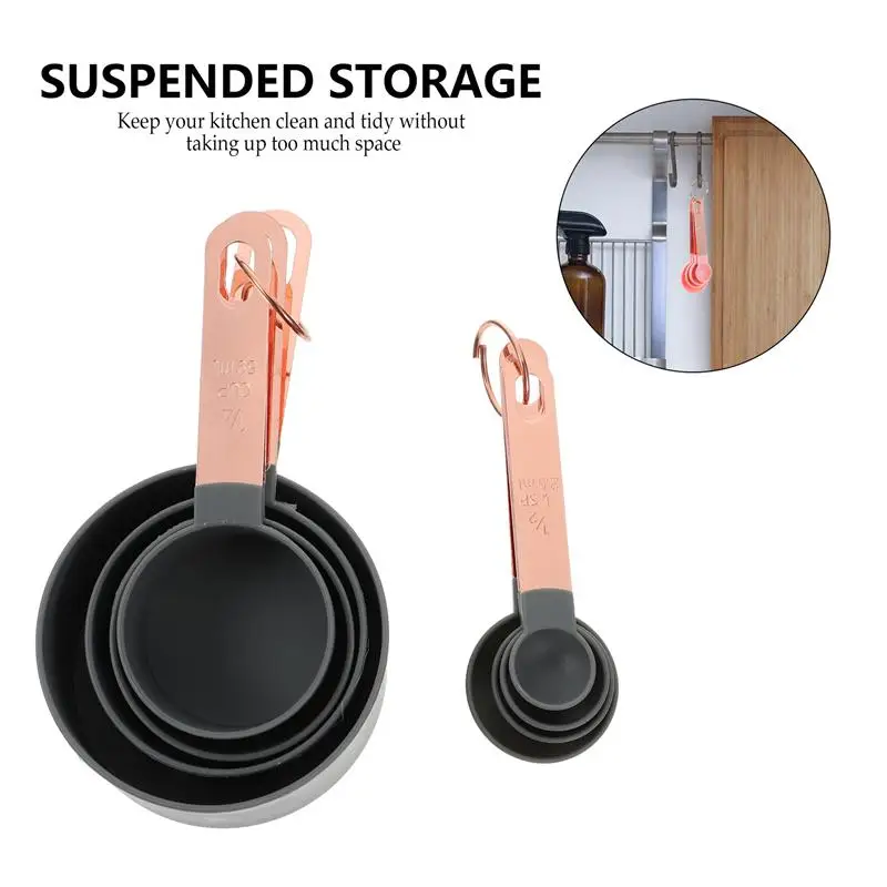 

1 Set 8Pcs Stainless Steel Handle Measuring Spoons Practical Measure Scoops