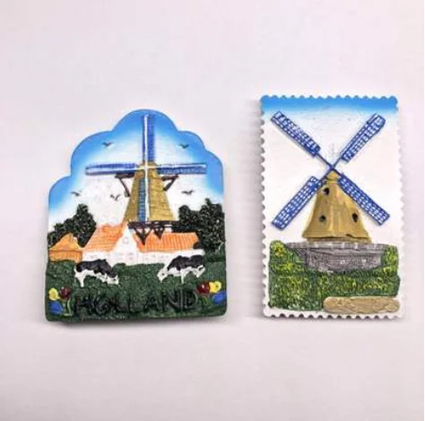 3D магниты на холодильник из смолы голландские тюльпаны ветряная мельница