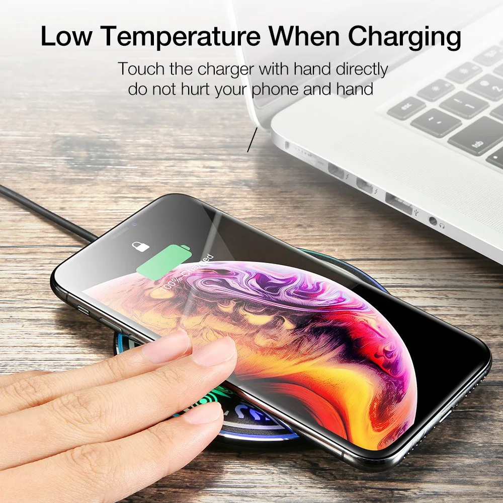 qi 10w wireless charger pad quick charge led glowing magic array charger for huawei p40 xiaomi iphone mobile phone fast chargers free global shipping