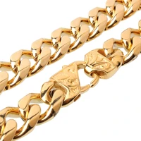 1315mm charming jewelry 316l stainless steel gold cuban curb chain mens womens necklace or bracelet cool jewelry 7 40xmas gift