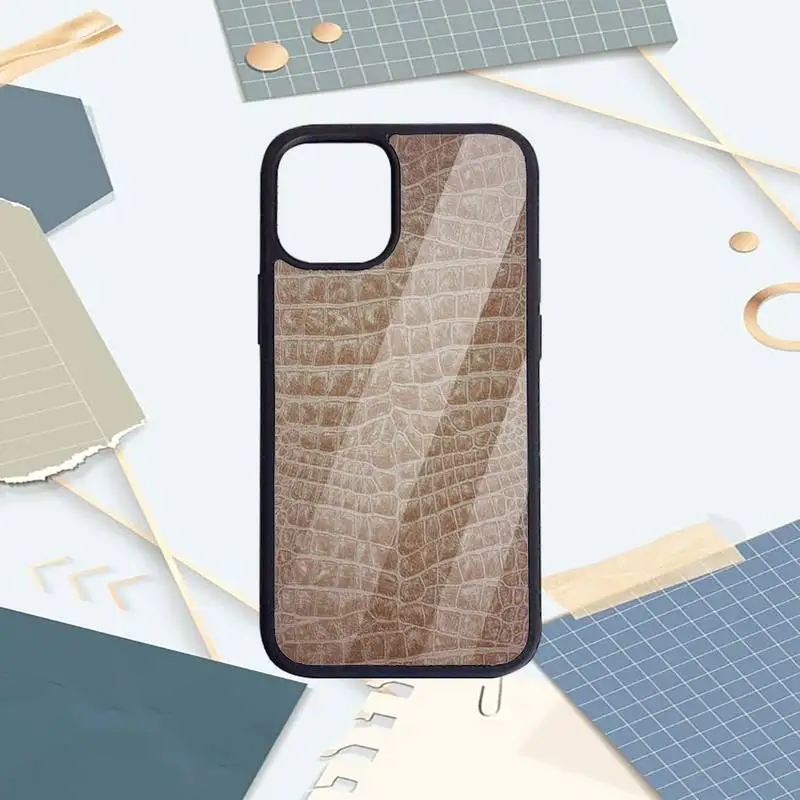 

crocodile print pattern Phone Case PC for iPhone 11 12 pro XS MAX 8 7 6 6S Plus X 5S SE 2020 XR Luxury brand shell funda