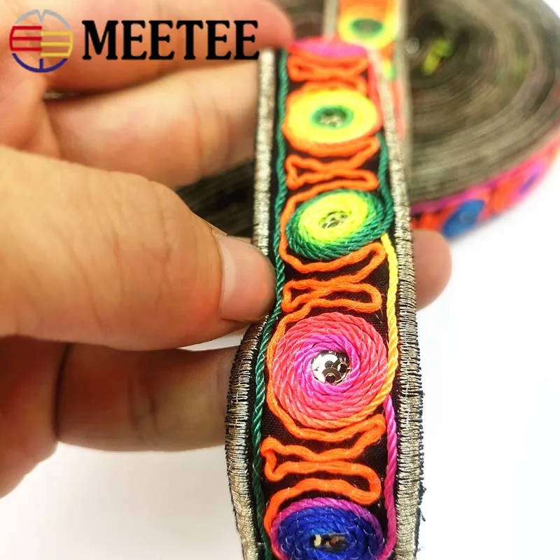 4/12Meters Fashion Clothes Bag Decorative Sequin Lace Trims Embroideried Ribbons Jacquard Webbing DIY Garment Accessories|Тесьма| |