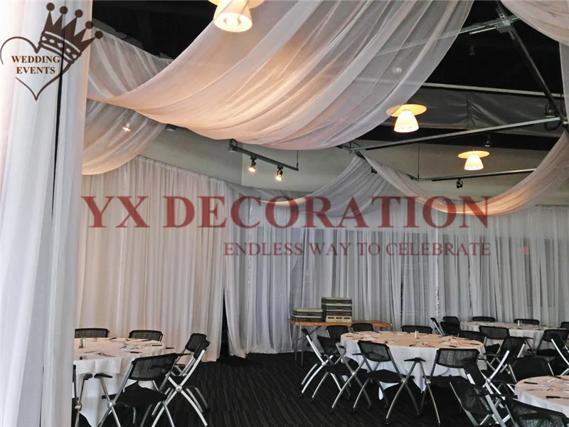 10FT Width Ceiling Drapery Ice Silk Roof Canopy Fabric Draping For Wedding Event Decoration