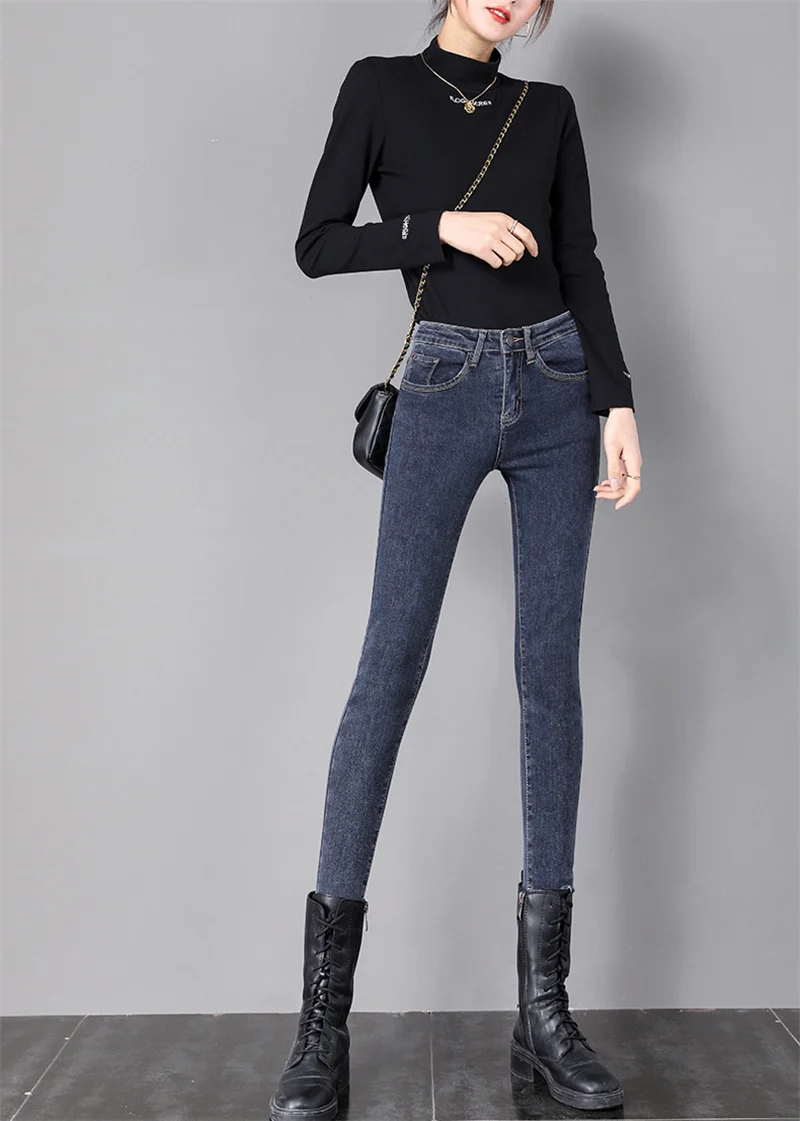 

2022 Fashion Cool Women High Waist Skinny Jeans Lady New Retro Slim Pencil Denim Pants Girls Street Hip Hop Narrow Leg Trousers