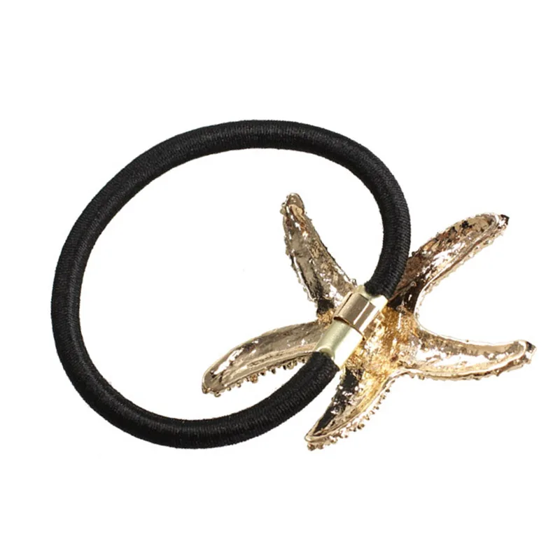 Повязка для волос с золотыми морскими звездами эластичная повязка застежкой