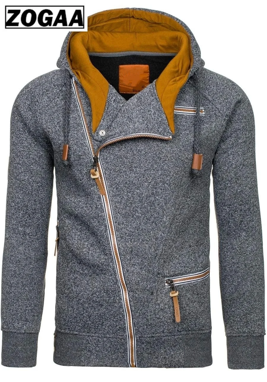 Новинка 2019 3 цвета Мужская модная повседневная толстовка на молнии декоративная