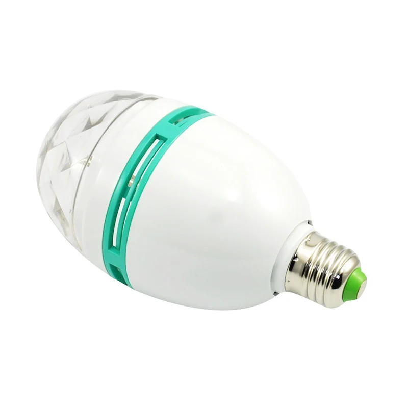 E27 3 Вт полноцветный RGB Кристалл led Авто вращающийся ламповый светильник