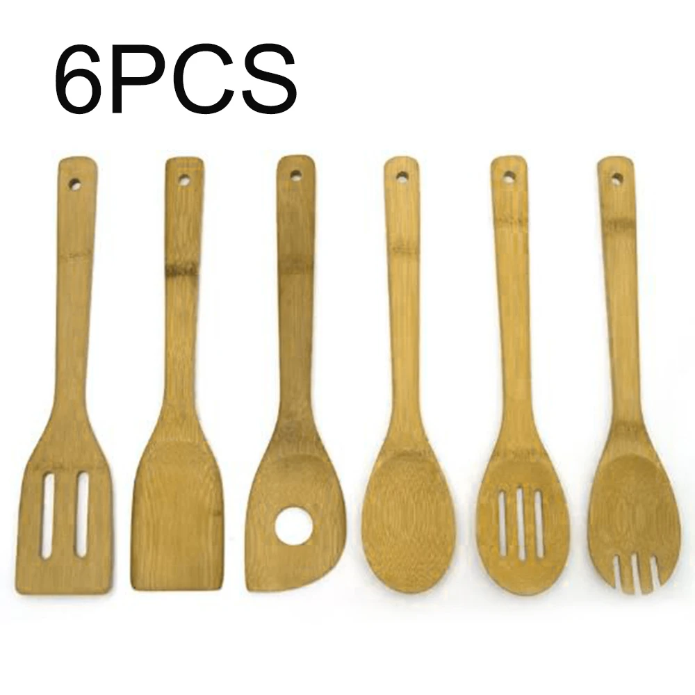 

Tableware Long Handle Cooking Utensils Bamboo Spatula Baking Mixing Kitchen Tool