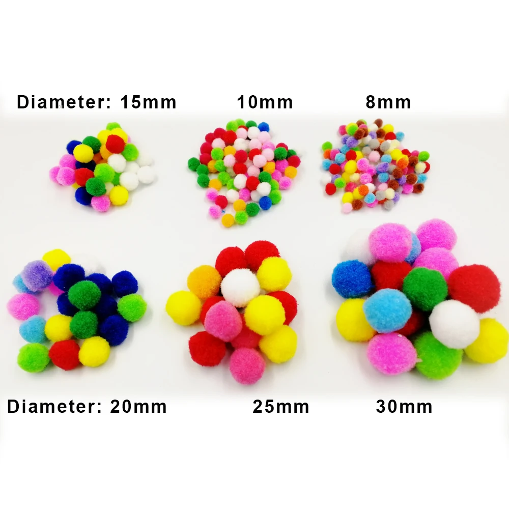 10000 шт. помпоны оптом разноцветные меховые шарики игрушки развивающие поделки