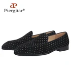 Piergitar, новинка, Летние Стильные вельветовые мужские лоферы в горошек, мужские тапки для курения, красного цвета, подошва, размера плюс