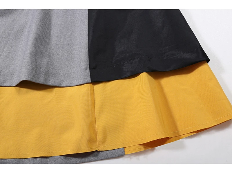 

[EAM] High Elastic Waist Contrast Color Irregular Yellow Half-body Skirt Women Fashion Tide New Spring Autumn 2021 1DD0725