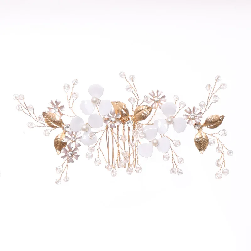 FORSEVEN 1 шт. ретро древний китайский кристалл искусственный жемчуг гребни для волос