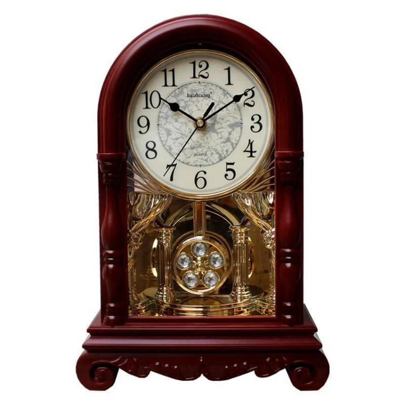 

Retro Pendulum Wall Clock Luxury Large Desk Living Room Vintage Wall Clocks Wood Farmhouse Decor Wall Watch Antique Style