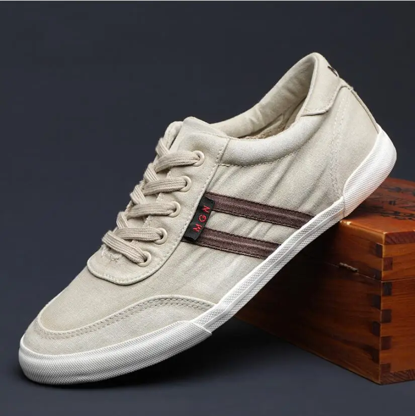 

Мужские парусиновые туфли, дышащие туфли для скейтборда, весенне-осенние кожаные повседневные туфли на шнуровке, лоферы на плоской подошве,...