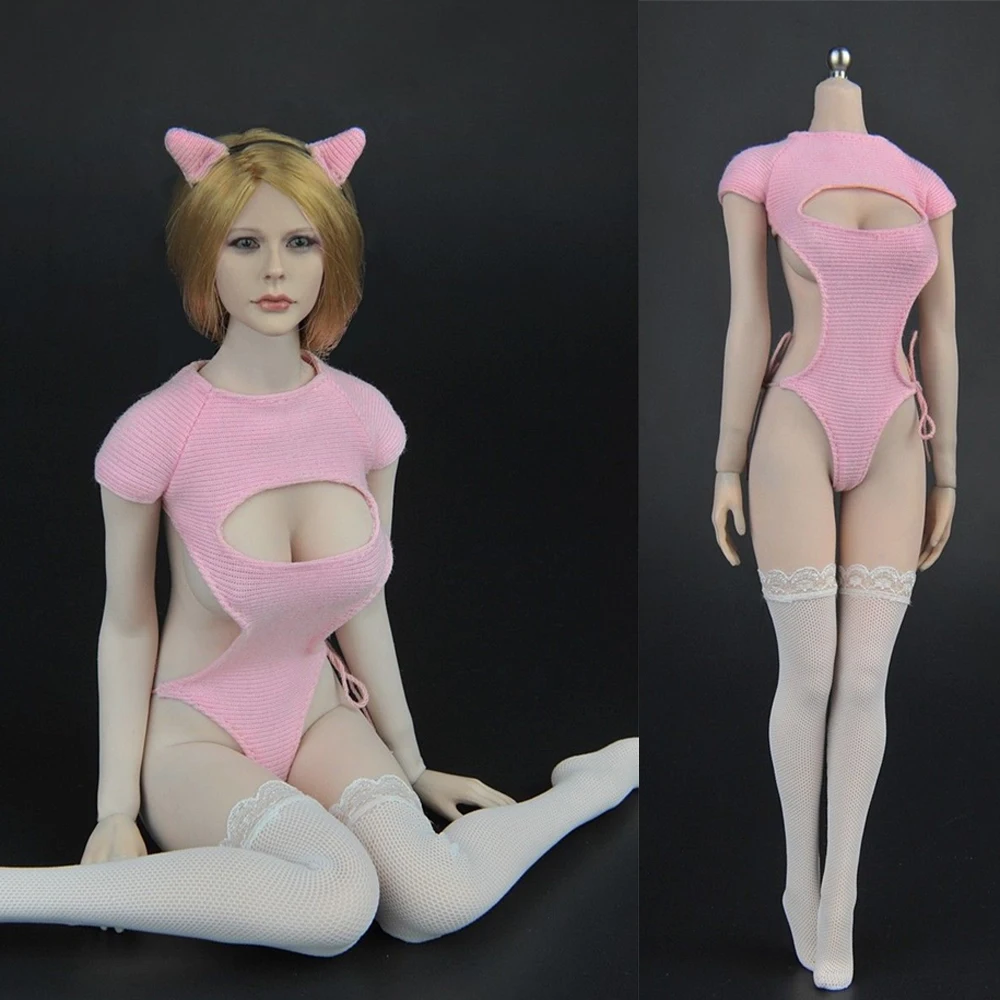 1/6 ZYTOYS ZY5027A /B Pink / Black Cat Hairpin Corset Stockings Clothing Fit 12&quot Female Figure Doll Toys |